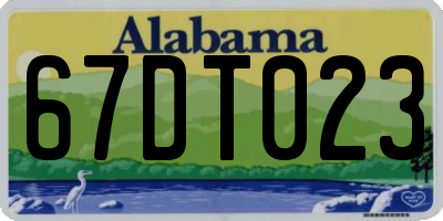 AL license plate 67DT023