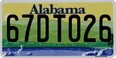 AL license plate 67DT026