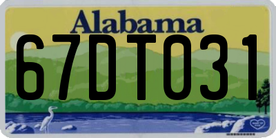 AL license plate 67DT031
