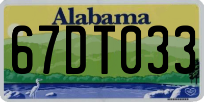 AL license plate 67DT033