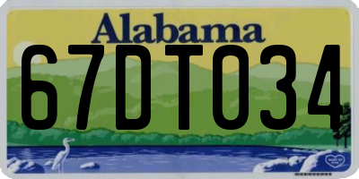 AL license plate 67DT034