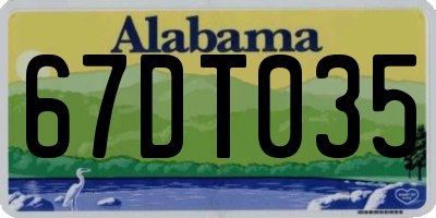 AL license plate 67DT035