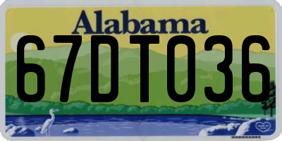AL license plate 67DT036