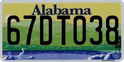AL license plate 67DT038