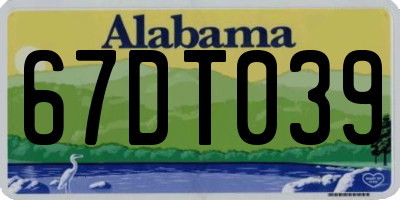 AL license plate 67DT039