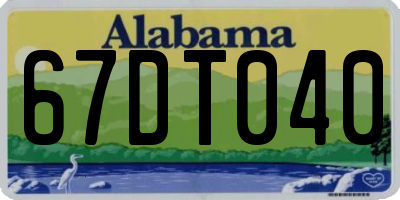 AL license plate 67DT040