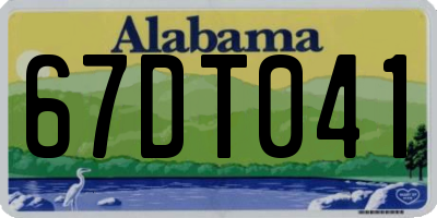 AL license plate 67DT041