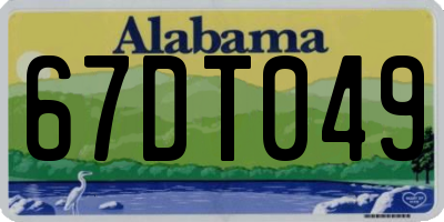 AL license plate 67DT049