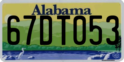AL license plate 67DT053