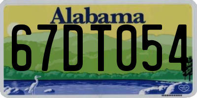 AL license plate 67DT054
