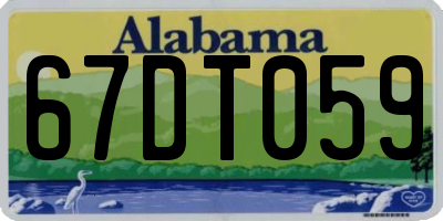 AL license plate 67DT059