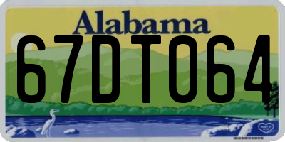 AL license plate 67DT064