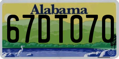 AL license plate 67DT070