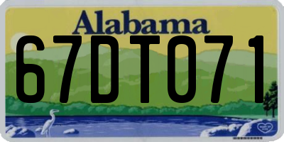 AL license plate 67DT071