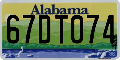 AL license plate 67DT074