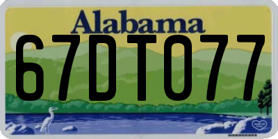AL license plate 67DT077