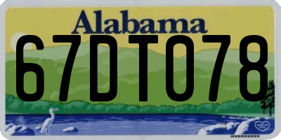 AL license plate 67DT078