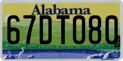 AL license plate 67DT080