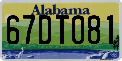 AL license plate 67DT081