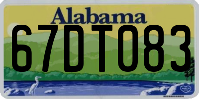 AL license plate 67DT083