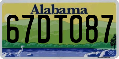 AL license plate 67DT087