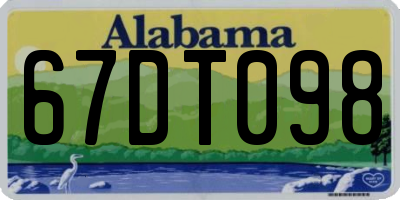 AL license plate 67DT098