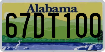 AL license plate 67DT100