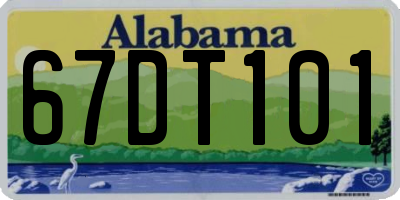AL license plate 67DT101