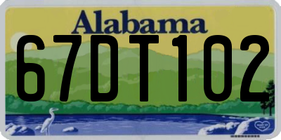 AL license plate 67DT102