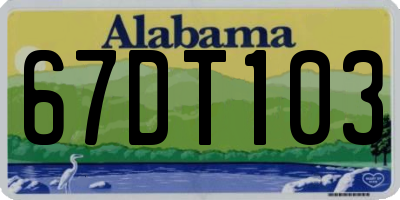 AL license plate 67DT103
