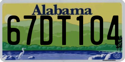 AL license plate 67DT104