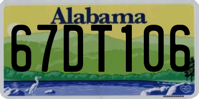 AL license plate 67DT106