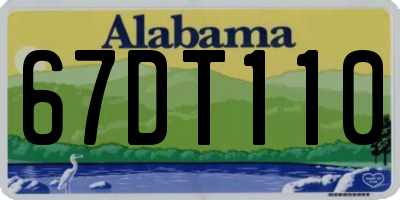 AL license plate 67DT110