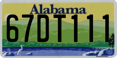 AL license plate 67DT111