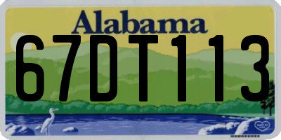 AL license plate 67DT113