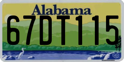 AL license plate 67DT115