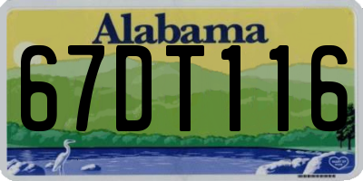 AL license plate 67DT116