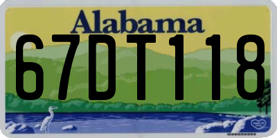 AL license plate 67DT118