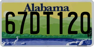 AL license plate 67DT120