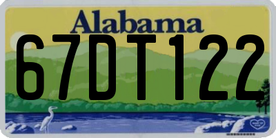 AL license plate 67DT122