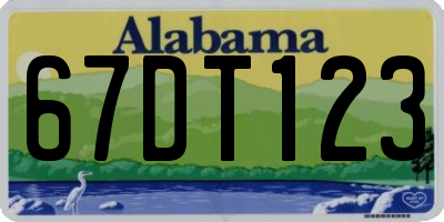 AL license plate 67DT123