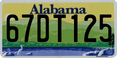 AL license plate 67DT125