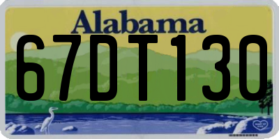 AL license plate 67DT130