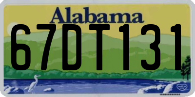 AL license plate 67DT131