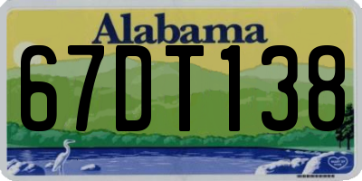 AL license plate 67DT138