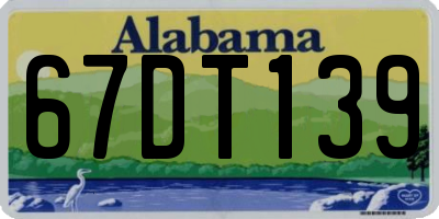 AL license plate 67DT139