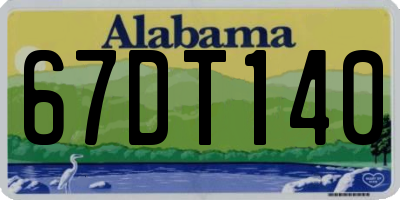 AL license plate 67DT140