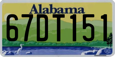 AL license plate 67DT151