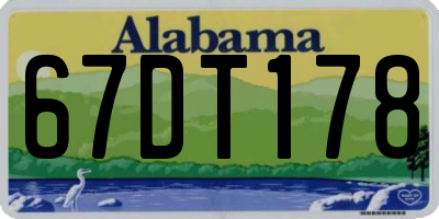 AL license plate 67DT178