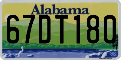 AL license plate 67DT180